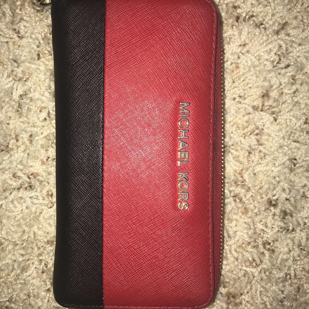Red & Black Michael Kors Wristlet